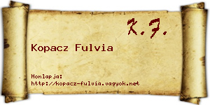 Kopacz Fulvia névjegykártya